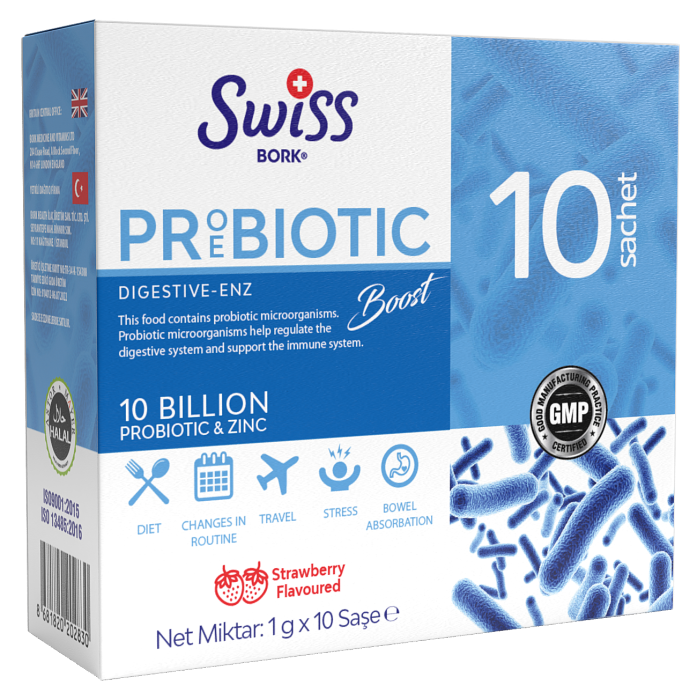 Swiss Bork Probiotic & Zinc (Dig-Enz) 10 Пакетиков-Саше