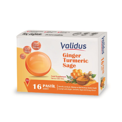 Validus Ginger + Turmeric + Sage + Honey 16 Pastille