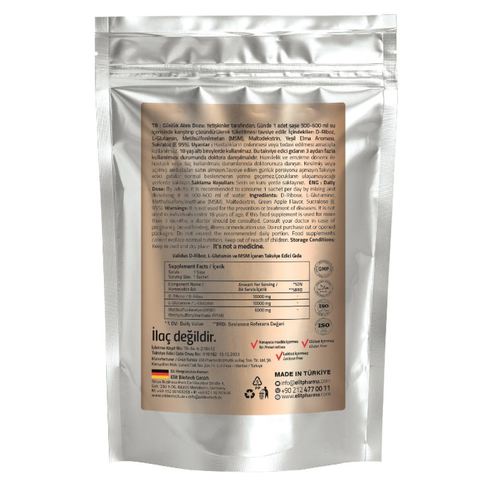 Validus D-Ribose 10000 mg + L-Glutamine 10000 mg + MSM 6000 mg