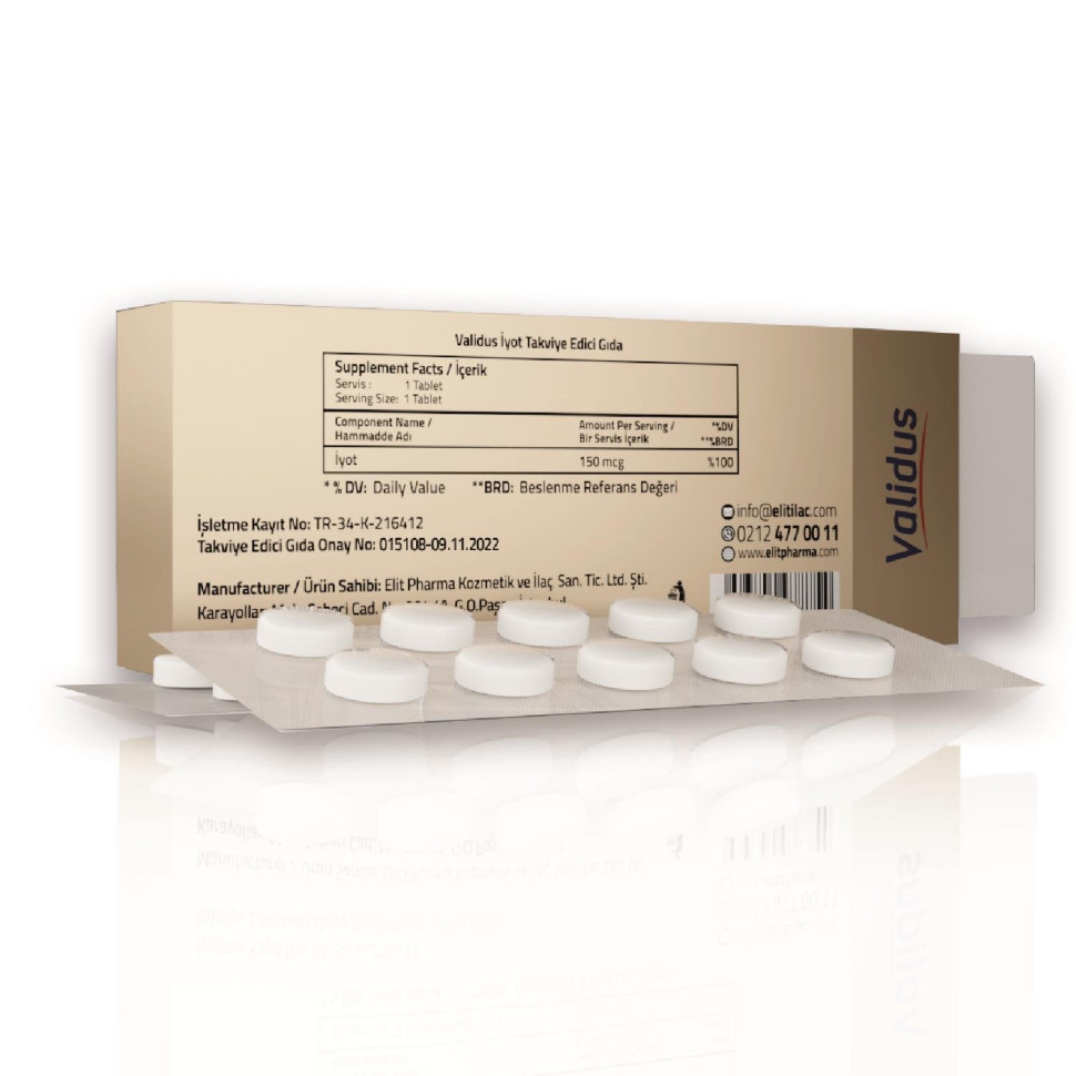 Trivalidus Validus Iodine 150 mcg 30 Blister Tablets