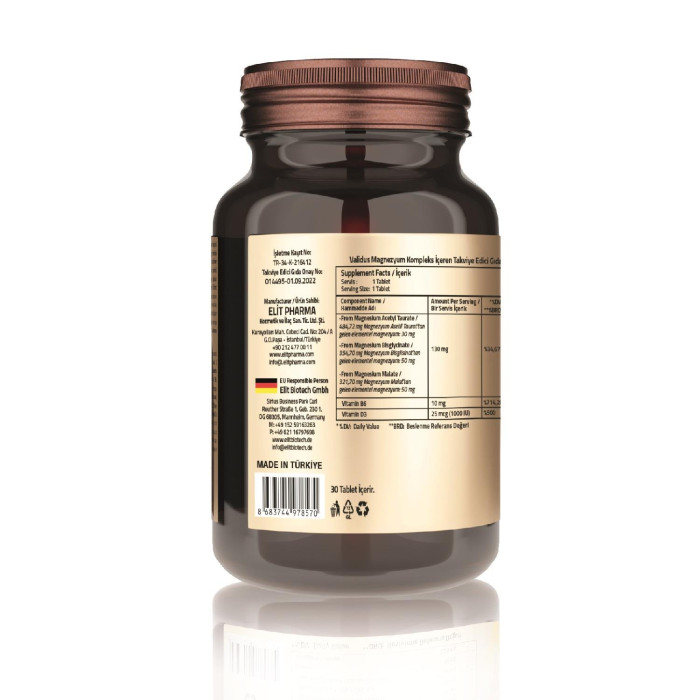 Validus Magnesium Complex Bisglycinate + Taurat + Malat 30 Tablets