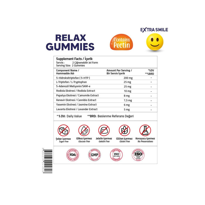Validus Relax 5-HTP 200 mg + SAM-e 25 mg 60 Gummies (Pectin)