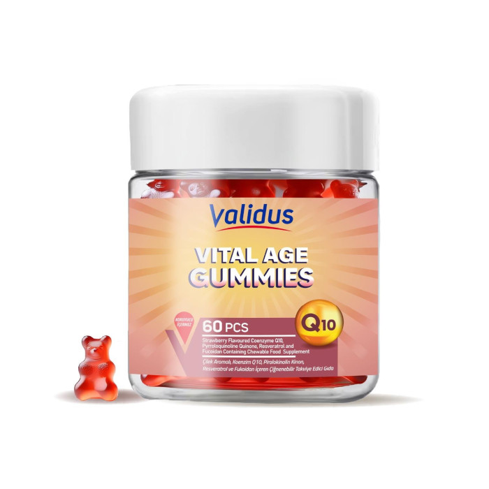 Validus Vital Age Lipozomal Coenzyme Q10+ PQQ + Resveratrol 60 Gummy (Pectin)