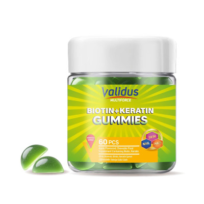 Validus Multiforce Biotin + Keratin 60 Gummies (Pectin)