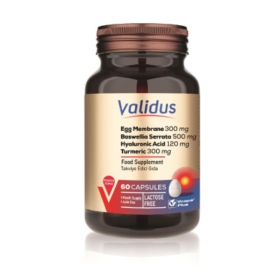 Validus Egg Membrane 300 mg + Boswellia Serrata 500 mg + Hyaluronic Acid 120 mg + Turmeric 300 mg