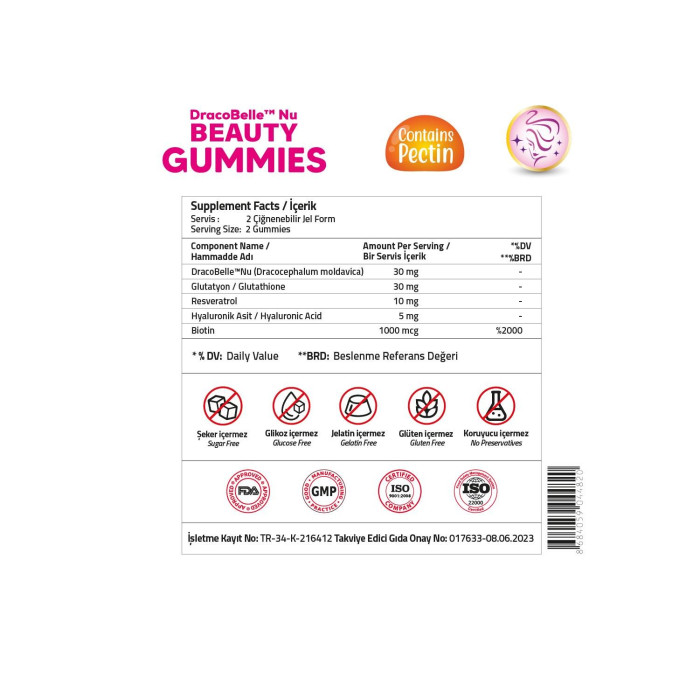 Validus Collagen Boost Dracobelle Nu Beauty 60 Gummies (Pectin)