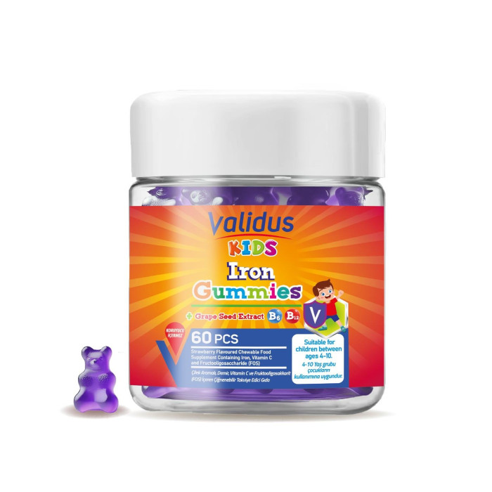 Validus Kids Iron+Vitamin C+Vitamin B6-B12+FOS 