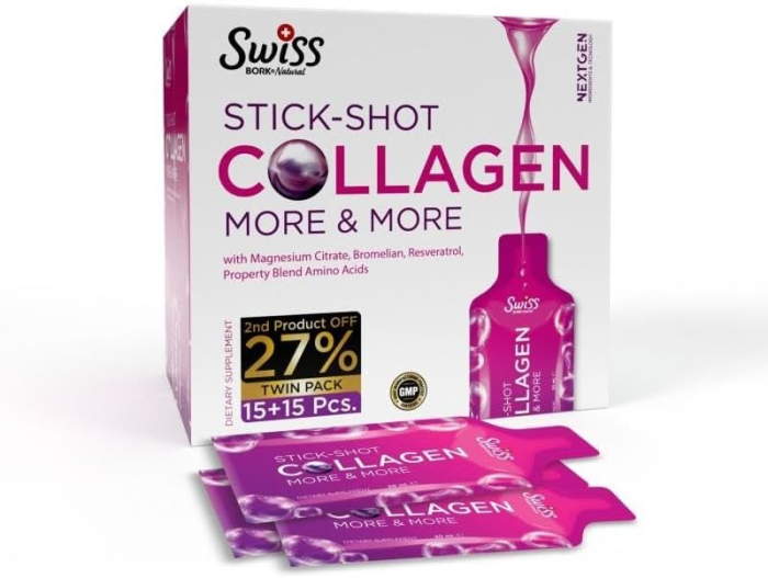 Swiss Bork Collagen Stick Shot, 30 шотов по 20 мл