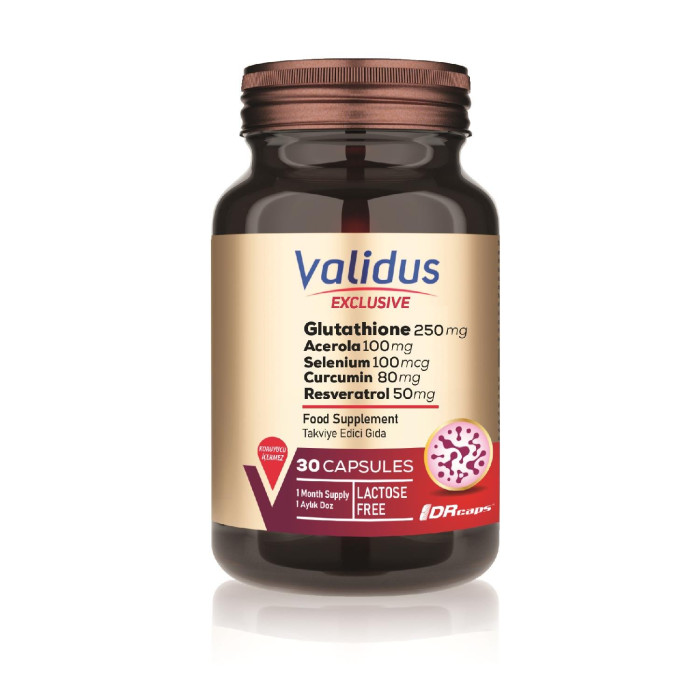 Validus Glutathione 250 mg + Acerola + Selenium + Liposomal Coenzyme Q10 30 Capsules (Drcaps)