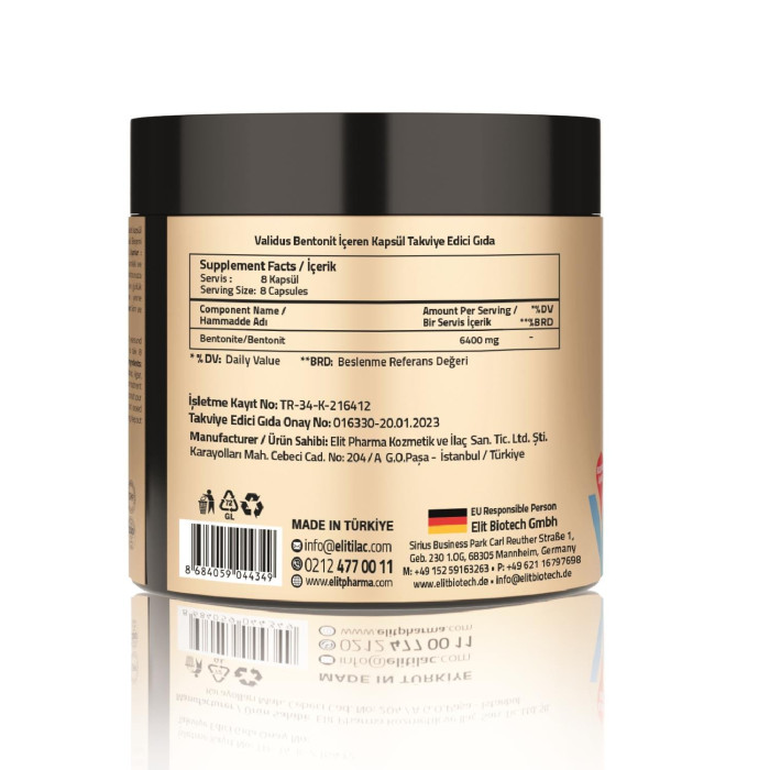 Validus Bentonite 6400 mg 240 Capsules (Vcaps Plus)