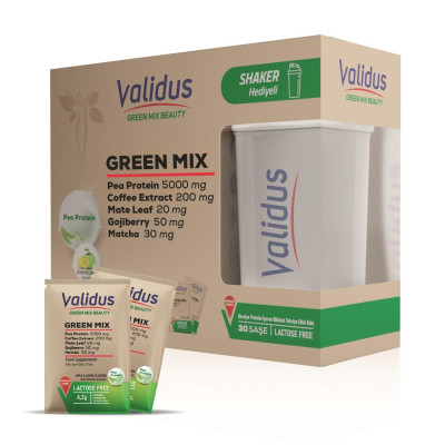 Validus Green Mix Pea Protein + Matcha + Mate + Chia + Green Coffee + Goji Berry (30 саше + шейкер в подарок)